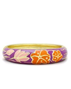 JCE2133-7 Flash Gold White Metal Bangle with Epoxy  in No Stone-7"